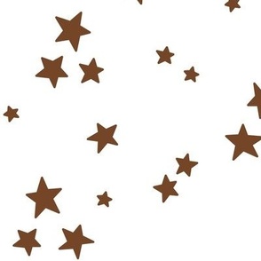 starry stars LG chocolate brown on white