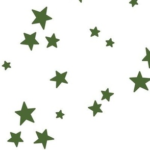 starry stars LG hunter green on white