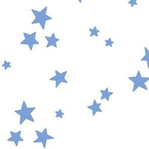starry stars LG cornflower blue on white