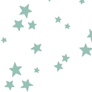 starry stars LG faded teal on white