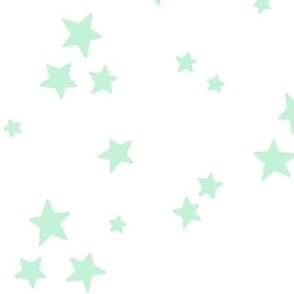 starry stars LG ice mint green on white