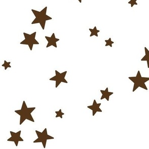 starry stars LG dark brown on white