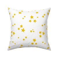 starry stars LG mustard yellow on white