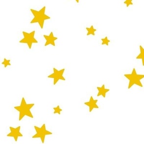 starry stars LG mustard yellow on white