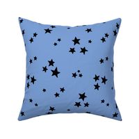 starry stars LG black on cornflower blue