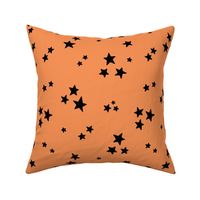 starry stars LG black on tangerine orange