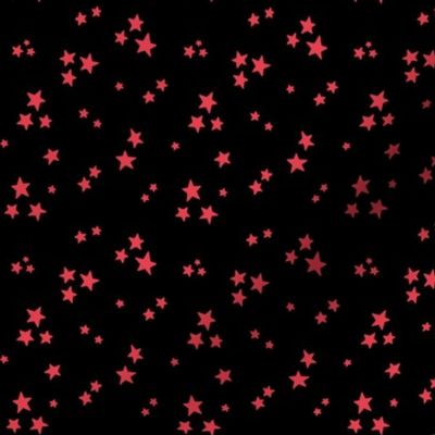 starry stars SM bold coral on black