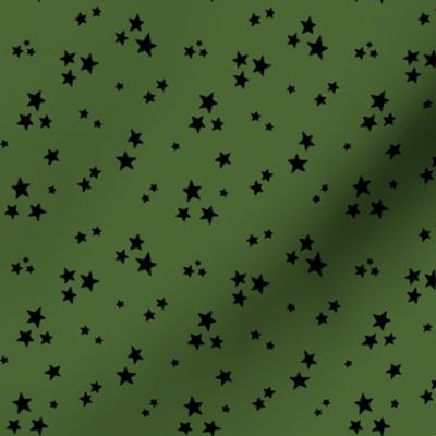 starry stars SM black on hunter green