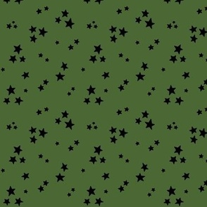 starry stars SM black on hunter green