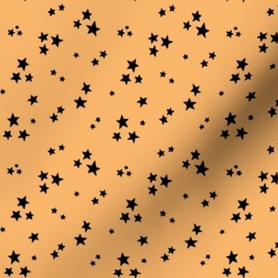 starry stars SM black on mango orange