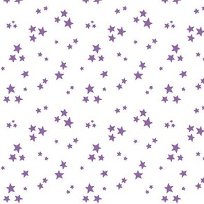 starry stars SM amethyst purple on white