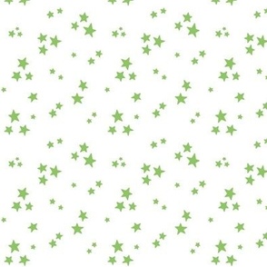 starry stars SM apple green on white