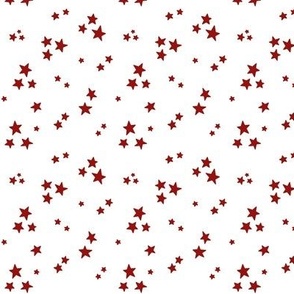 starry stars SM dark red on white