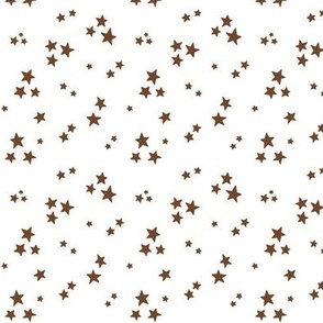 starry stars SM chocolate brown on white