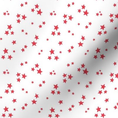 starry stars SM bold coral on white