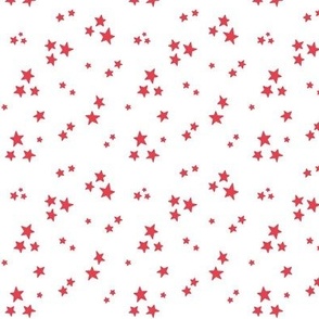 starry stars SM bold coral on white