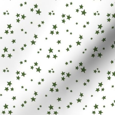 starry stars SM hunter green on white