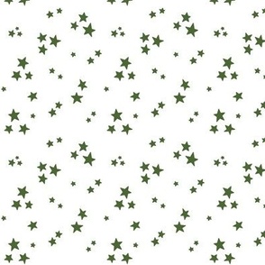 starry stars SM hunter green on white