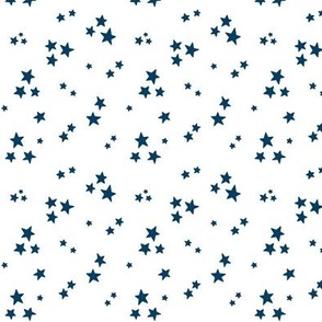 starry stars SM navy blue on white