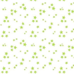 starry stars SM bright lime green on white