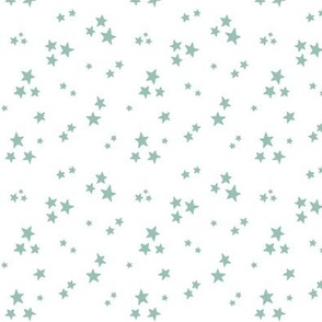 starry stars SM faded teal on white