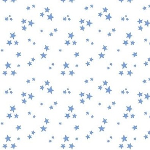 starry stars SM cornflower blue on white