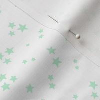 starry stars SM ice mint green on white