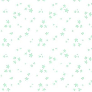 starry stars SM ice mint green on white