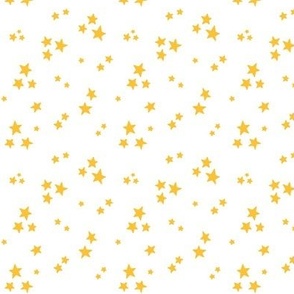 starry stars SM golden yellow on white