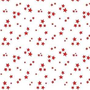 starry stars SM bright red on white
