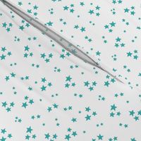 starry stars SM teal on white