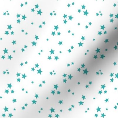 starry stars SM teal on white