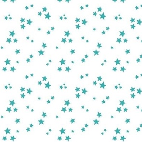 starry stars SM teal on white