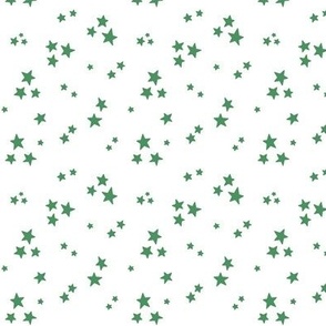 starry stars SM kelly green on white