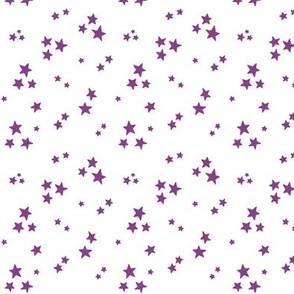 starry stars SM grape purple on white