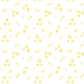 starry stars SM lemon yellow on white