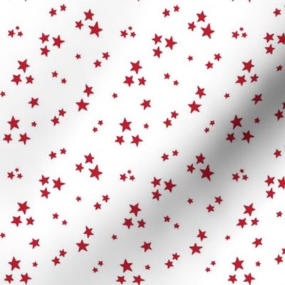 starry stars SM red on white