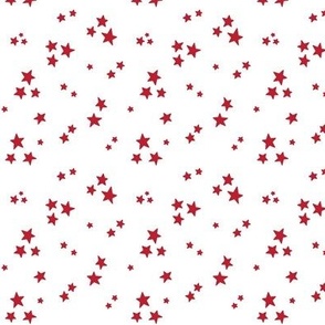 starry stars SM red on white