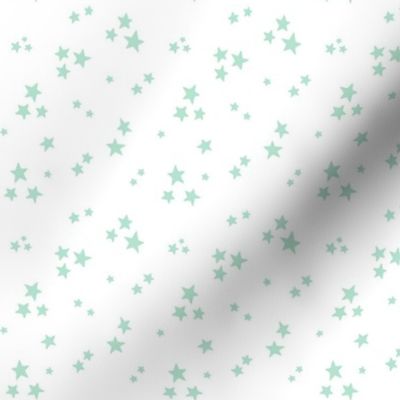 starry stars SM mint green on white
