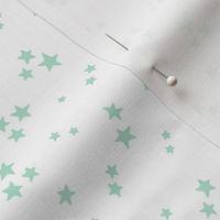 starry stars SM mint green on white