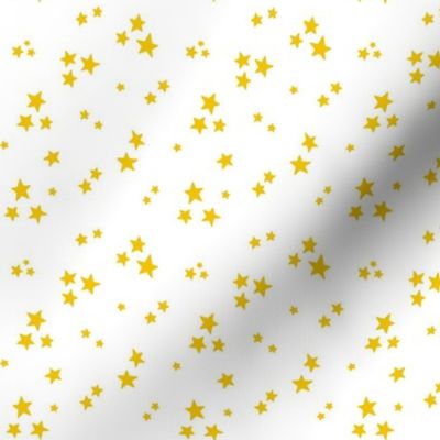 starry stars SM mustard yellow on white