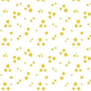 starry stars SM mustard yellow on white