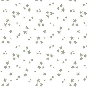 starry stars SM sage green on white