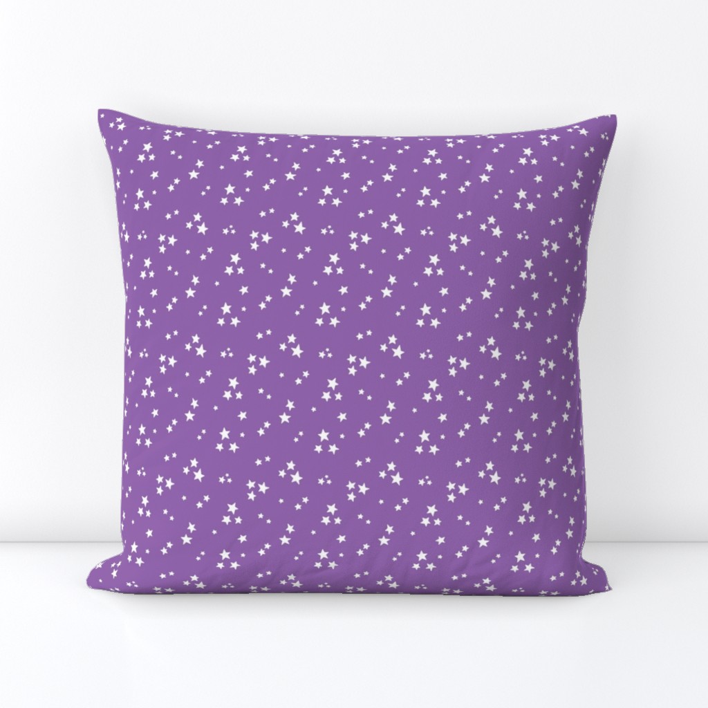 starry stars SM white on amethyst purple