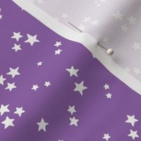 starry stars SM white on amethyst purple