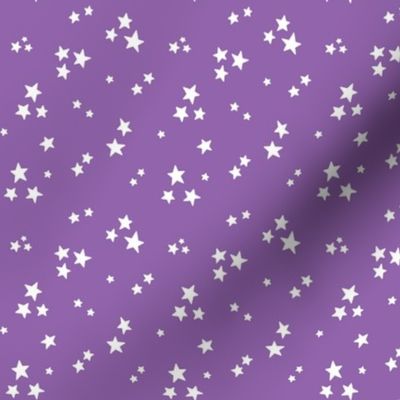 starry stars SM white on amethyst purple