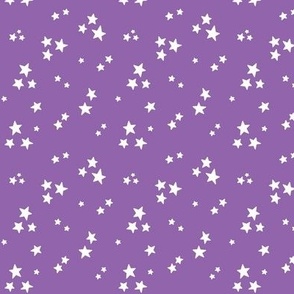 starry stars SM white on amethyst purple