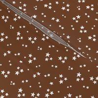 starry stars SM white on chocolate brown
