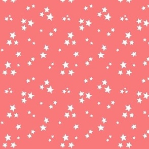 starry stars SM white on coral