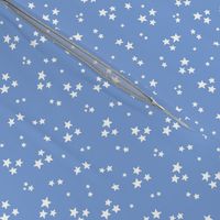 starry stars SM white on cornflower blue